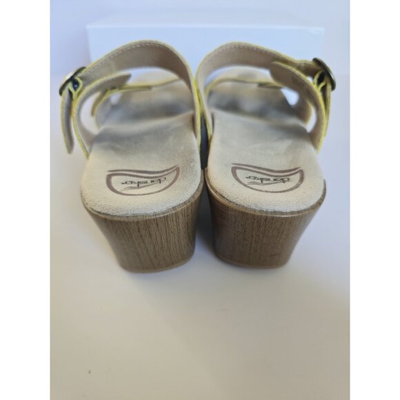 Dansko Sophie Yellow Leather Buckle Slip On Wedge Sandals Shoes 8.5 9 39 - Picture 11 of 11